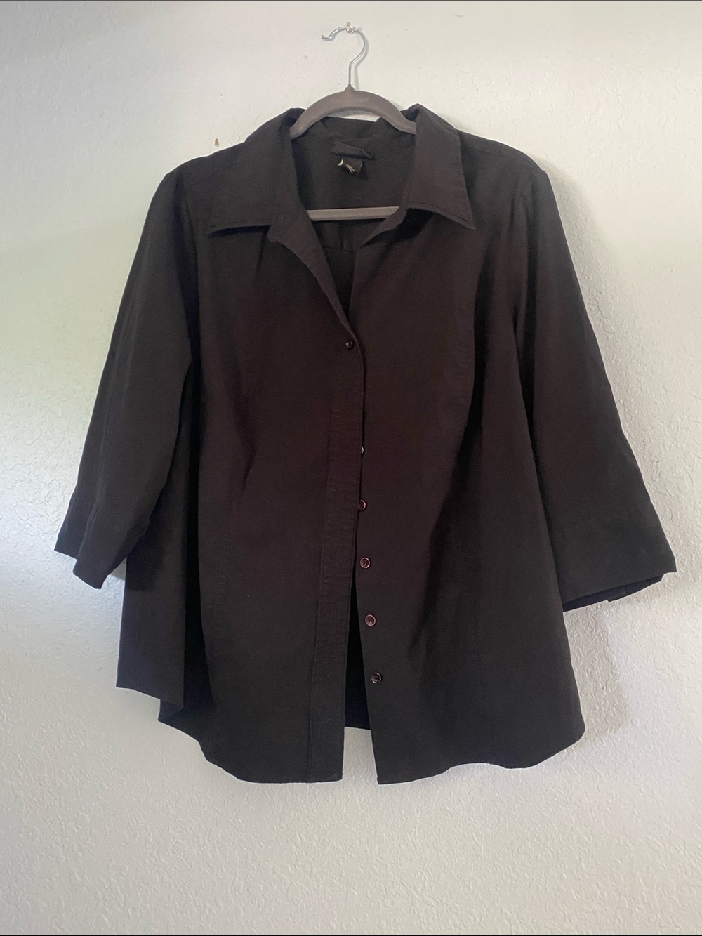 Lane Bryant Black Button-Front Blazer-Style Jacket